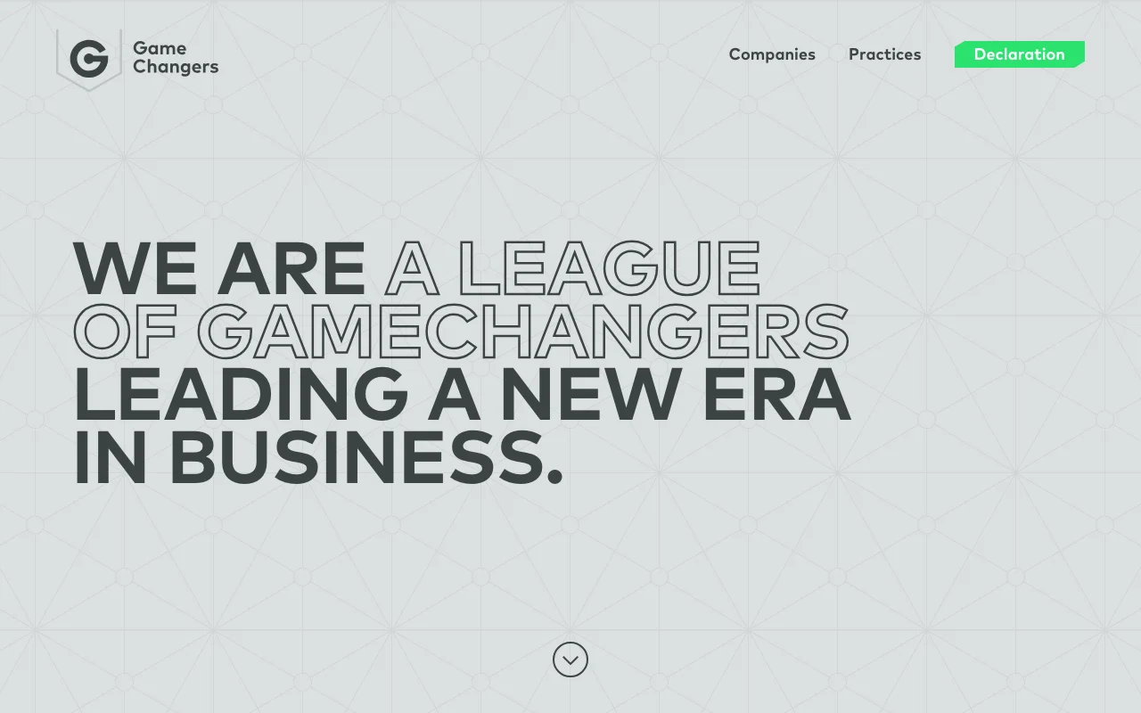 GameChangers 500 — live site screenshot
